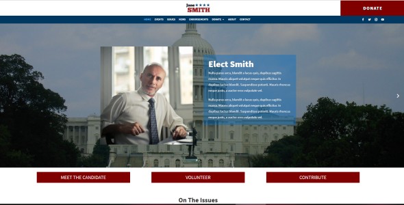 political candidate wordpress theme example